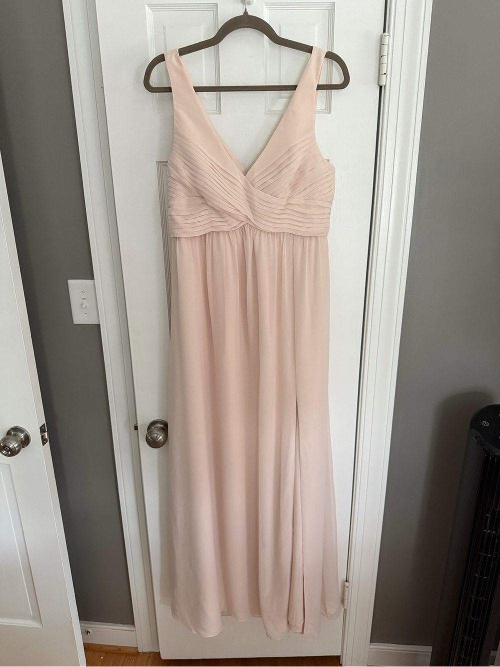Birdy Grey Blush Chiffon V-Neck Maxi Dress